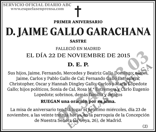 Jaime Gallo Garachana
